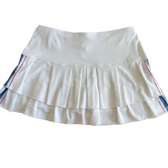 LUCKY IN LOVE Size Large White Pull-On Tiered Pleated Elastic Waist Skort NWT - Picture 5 of 8